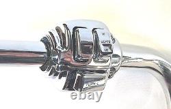 16 x 1.25 Ape Plug n Play Chrome Handlebar Control Kit 07 09 Harley FXST Softail