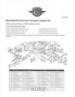 360 Twin Harley Davidson Sportster XL Chrome Forward Control Kit 1986-1990