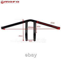 Black 1 Inch Handlebar T-Bar Drag Bar 6'' Riser For Harley Sportster Dyna 82-UP