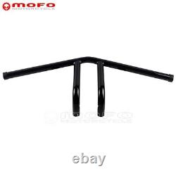 Black 1 Inch Handlebar T-Bar Drag Bar 6'' Riser For Harley Sportster Dyna 82-UP