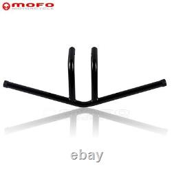 Black 1 Inch Handlebar T-Bar Drag Bar 6'' Riser For Harley Sportster Dyna 82-UP