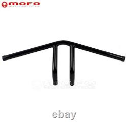 Black 1 Inch Handlebar T-Bar Drag Bar 6'' Riser For Harley Sportster Dyna 82-UP