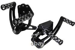 Black Billet Forward Control Foot Peg Kit Harley Softail 86-99 & 4SPD Big Twin