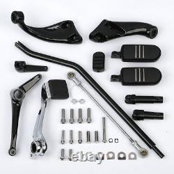 Black Footpegs Forward Control Linkage Kit For Harley Sportster 883 Iron 14-2022
