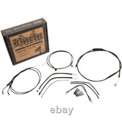 Burly 12 Black Vinyl Ape Hanger Control Cables Complete Kit XL Harley 14-21