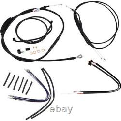 Burly 12 Black Vinyl Ape Hanger Control Cables Complete Kit XL Harley 14-21