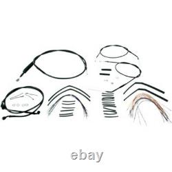 Burly 14 Black Vinyl Ape Hanger Control Cables Complete Kit XL Harley 04-06