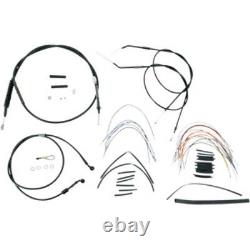 Burly 16 Black Vinyl Ape Hanger Control Cables Complete Kit XL Harley 07-13