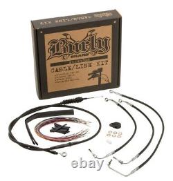Burly Brand B30-1034 14 Handlebar Cable Kit for Harley-Davidson Black