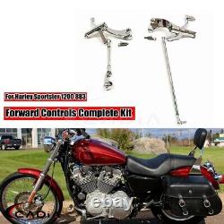 Chrome Forward Controls Kit For Harley-Davidson Sportster XL883 XL1200 2004-2013