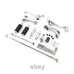 Chrome Forward Controls Kit Pegs Levers Linkages For Harley Sportster 883 1200