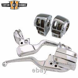 Chrome Handlebar Control Kit 15mm Fit For Harley Touring With Radio+Cruise 2008-13