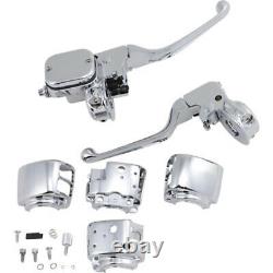 Chrome Handlebar Hand Controls Dual Disc 11/16 Bore Kit Harley Touring 96-07