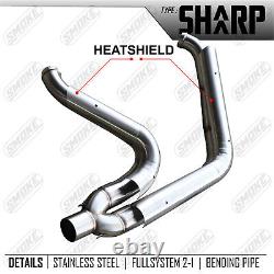Exhaust Fit Harley Davidson 2 into 1 Softail middle control fullsystem 1999-2017