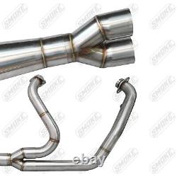 Exhaust Fullsystem Fit Harley Davidson 2 into 1 Softail middle control 1999-2017