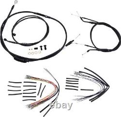 Extended Black Control Cable Kit 14 tall bars Burly Brand B30-1034 HD Dyna