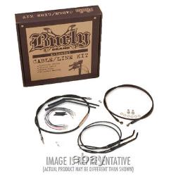 Extended Black Control Cable Kit For Softails 16 tall bars