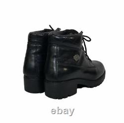 HARLEY DAVIDSON Cruise Control Womens Vintage Black Leather Combat Boots Size 10