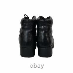 HARLEY DAVIDSON Cruise Control Womens Vintage Black Leather Combat Boots Size 10