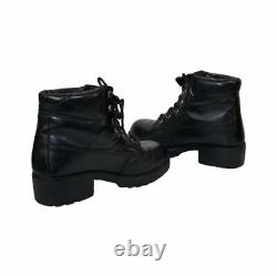 HARLEY DAVIDSON Cruise Control Womens Vintage Black Leather Combat Boots Size 10