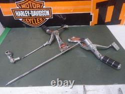 HARLEY DAVIDSON EVO SPORTSTER USED OEM CHROME FORWARD CONTROL SET WithISO FOOTPEGS