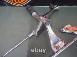 HARLEY DAVIDSON EVO SPORTSTER USED OEM CHROME FORWARD CONTROL SET WithISO FOOTPEGS