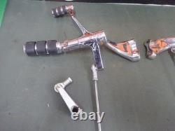 HARLEY DAVIDSON EVO SPORTSTER USED OEM CHROME FORWARD CONTROL SET WithISO FOOTPEGS