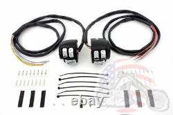 Handlebar Chrome Control Switch Housing Kit Black 60 Wiring Harley FXST XL FXD