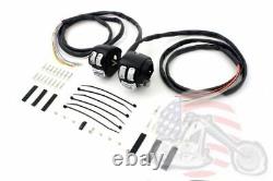 Handlebar Chrome Control Switch Housing Kit Black 60 Wiring Harley FXST XL FXD