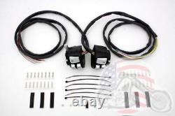 Handlebar Chrome Control Switch Housing Kit Black 60 Wiring Harley FXST XL FXD