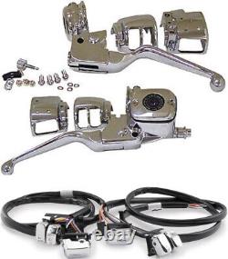 Handlebar Dual Hand Control Kit Chrome Switches Harley Road King Flhr Flhrc