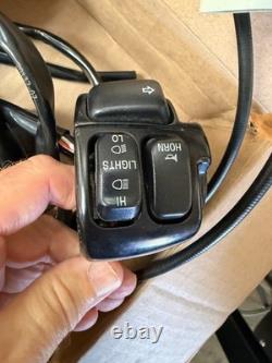 Harley H bar black controls left and right set with cables OEM takeoffs 70239-07