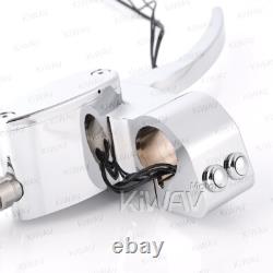 KiWAV Billet Chrome Handlebar hand Control kit for Harley-Davidson 96