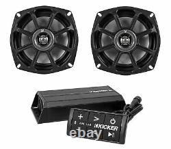 Kicker 10PS52504 5.25 Harley Davidson Motorcycle Speakers+Bluetooth Amp+Control