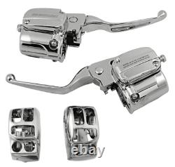 NEW CHROME HAND CONTROL KIT FOR 2017/20 Harley Davidson FLTR (Hydraulic Clutch)