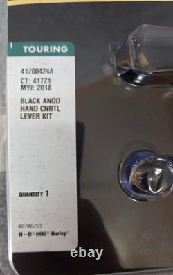 Oem Harley-davidson'17+ Touring Black Anodized Hand Control Lever Kit 41700424a