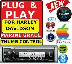 Plug And Play For 98-13 Harley Marine Kenwood Bluetooth Usb Stereo Pkg Opt XM