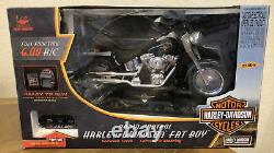 Rare 14 Scale Huge Radio Control Harley Davidson Fatboy Motorcycle R/C Retired