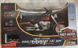 Vtg 2003 HARLEY DAVIDSON Red Fatboy Remote Control Motorcycle 61431 Toy 6.0V